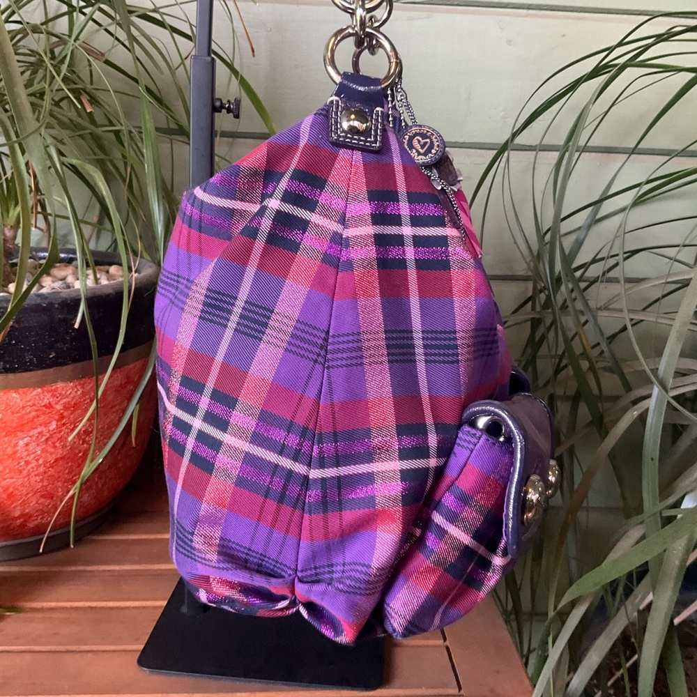 Coach Poppy Tartan hobo, 4 hang tags, like new, statement bag for vintage lovers - Picture 3 of 13